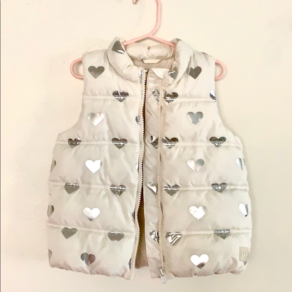 Baby Gap metallic heart puffer vest